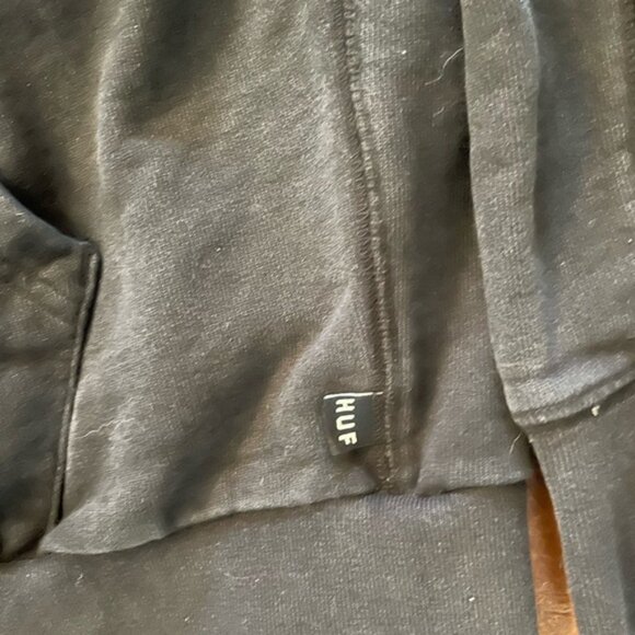 HUF The Henry Hoodie Sweatshirt Charcoal Grey and Black - Picture 8 of 10